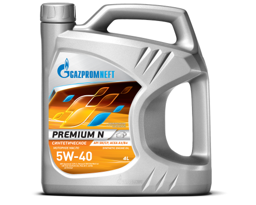 Масло моторное синтетическое Premium N 5W40 SN/CF Gazpromneft, 4 л.